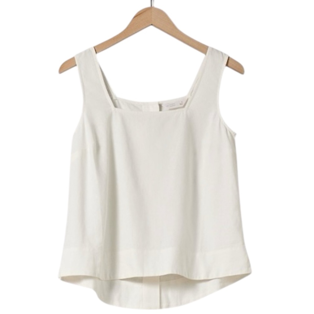 NWT LC Lauren Conrad Hi-Low Squareneck Tank Top Color Ivory Tusk Size XXL